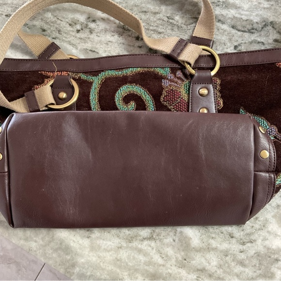 Tommy Hilfiger Tapestry Floral Embroidered Purse Leather Boho Shoulder Bag - Picture 8 of 9